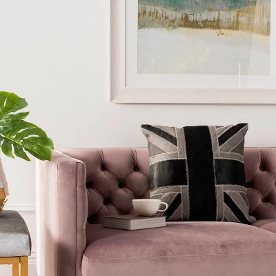 Bristol Cowhide Pillow - Grey/Black - 20" X 20" - Safavieh 1 Bristol Cowhide Pillow - Grey/Black - 20" X 20" - Safavieh