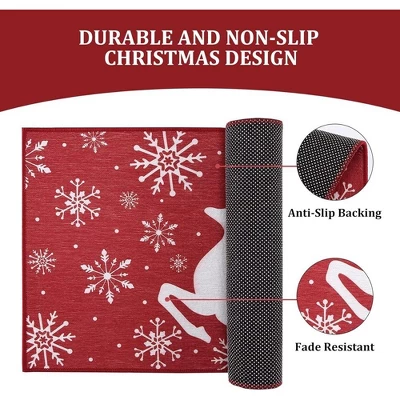 Trinity Christmas Deer Decorative Doormat Xmas Holiday Welcome Door Mat, 17" X 29" 1 Trinity Christmas Deer Decorative Doormat Xmas Holiday Welcome Door Mat, 17" X 29"