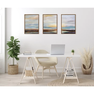 (Set Of 3) 18" X 24" Sylvie Carolina Sunset Framed Canvas By Mary Sparrow Gold - Kate & Laurel All Things Decor 5 (Set Of 3) 18" X 24" Sylvie Carolina Sunset Framed Canvas By Mary Sparrow Gold - Kate & Laurel All Things Decor - Image 5