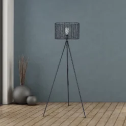 61" Ingrid Black Cage Shade Metal Tripod Floor Lamp - River Of Goods -Safavieh Outlet Store GUEST 01114559 1a90 492d 8796 1e1ae7d9af18