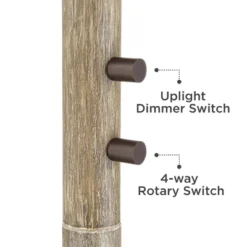 Franklin Iron Works Plymouth Rustic Farmhouse Torchiere Floor Lamp With Side Lights 72" Tall Bronze Faux Wood Mica Shade For Living Room Reading House -Safavieh Outlet Store GUEST 0159c0c0 ec93 48f6 b028 16253339e1c1