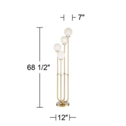 Possini Euro Design Mid Century Modern Glam Style Floor Lamp 4-Light LED 68.5" Tall Warm Gold Glass Globe Shade For Living Room House Uplight -Safavieh Outlet Store GUEST 018f9df5 a70c 42d3 91a0 56816ed1480f