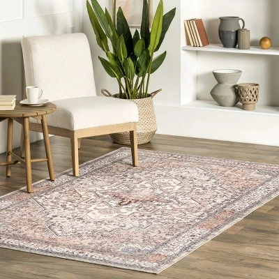 NuLOOM Lorrie Medallion Machine Washable Area Rug 1 NuLOOM Lorrie Medallion Machine Washable Area Rug