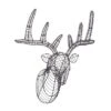 Metal Deer Head Wall Decor Black - Olivia & May