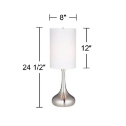 360 Lighting Modern Table Lamp 24.5" High Brushed Steel Droplet White Cylinder Shade For Living Room Family Bedroom Bedside Nightstand 11 360 Lighting Modern Table Lamp 24.5" High Brushed Steel Droplet White Cylinder Shade For Living Room Family Bedroom Bedside Nightstand -Safavieh Outlet Store GUEST 0438f6ac f354 4600 896e 03d59e3dbad7