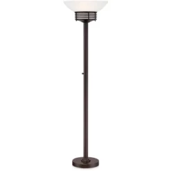 Possini Euro Design Light Blaster Modern Torchiere Floor Lamp 72 1/2" Tall Warm Bronze LED White Frosted Glass Bowl Shade For Living Room Bedroom Home -Safavieh Outlet Store GUEST 044fa56b bd09 4af5 a6cf 06424a08986e
