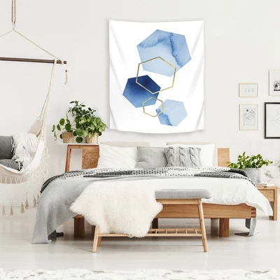 Blue And Gold By Sisi And Seb Wall Tapestry - Americanflat 1 Blue And Gold By Sisi And Seb Wall Tapestry - Americanflat