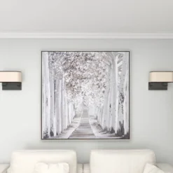 Canvas Landscape Trees Framed Wall Art With Silver Frame White - Olivia & May -Safavieh Outlet Store GUEST 055899d7 b31c 498c b829 f86f70edfbb8