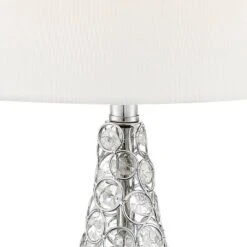 360 Lighting Sergio Modern Accent Table Lamps 23 1/2" High Set Of 2 Acrylic Chrome USB Charging Port White Drum For Bedroom Living Room Bedside Desk -Safavieh Outlet Store GUEST 05e37469 63de 4569 8fb7 e40b713dc79a