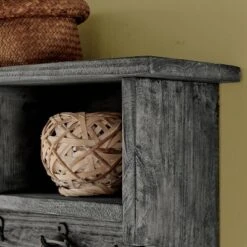 48" Pomona Metal And Reclaimed Wood Entryway Coat Hook With Storage Cubbies Slate Gray - Alaterre Furniture -Safavieh Outlet Store GUEST 06257580 9296 478a bdb7 979490d679d0