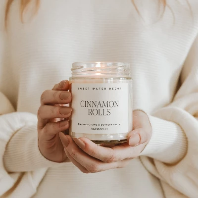 Sweet Water Decor Cinnamon Rolls 9oz Clear Jar Soy Candle 2 Sweet Water Decor Cinnamon Rolls 9oz Clear Jar Soy Candle - Image 2