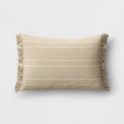 Textured Linen Striped Throw Pillow Neutral - Threshold™ -Safavieh Outlet Store GUEST 06f921ce 8469 4689 90ae 595c1954d5db