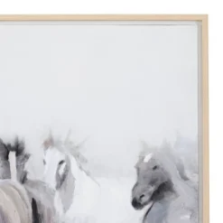 Canvas Horse Handmade Framed Wall Art With Brown Frame Gray - Olivia & May -Safavieh Outlet Store GUEST 07396ad4 0c7c 4830 848d 94271d12120b