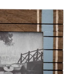 Blue Stripe 4x6 Inch "Lake Time" Wood Decorative Picture Frame - Foreside Home & Garden -Safavieh Outlet Store GUEST 096fb873 42bf 493d ae3f 8b4ca3aa44b9
