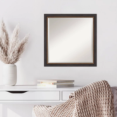 23" X 23" Beveled Ashton Black Wood Wall Mirror - Amanti Art 5 23" X 23" Beveled Ashton Black Wood Wall Mirror - Amanti Art - Image 5