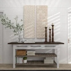 Set Of 2 Wooden Geometric Intricately Carved Wall Decors White - Olivia & May -Safavieh Outlet Store GUEST 0a6a08ac d59c 4a6f acbc e22afee4bb63