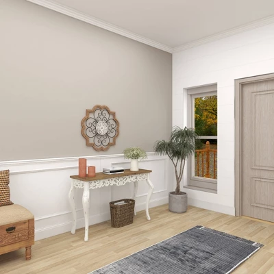 Wood Scroll Carved Beading Wall Decor With Metal Accents Brown - Olivia & May 8 Wood Scroll Carved Beading Wall Decor With Metal Accents Brown - Olivia & May - Image 8