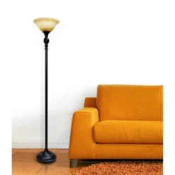 1 Light Restoration Torchiere Floor Lamp With Marbleized Amber Glass Shade Brown - Elegant Designs -Safavieh Outlet Store GUEST 0b24ee77 f872 4e27 9df9 48d2ad6c6ecf