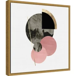 16" X 16" Spatial By Tom Reeves Framed Canvas Wall Art - Amanti Art