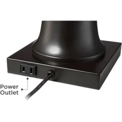 Regency Hill Hadley Modern Table Lamps Set Of 2 26" High Bronze With AC Power Outlet Light Brown Drum Shade For Bedroom Living Room Bedside House Desk -Safavieh Outlet Store GUEST 0d9ed2d0 3d6f 4f9f 88fc 3be14da931bc