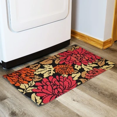 Sunnydaze Decor Sunnydaze Indoor Rubber And Polypropylene Nonslip Entryway Laundry Room Floor Mat Rug - 17" X 29" - Autumnal Floral 1 Sunnydaze Decor Sunnydaze Indoor Rubber And Polypropylene Nonslip Entryway Laundry Room Floor Mat Rug - 17" X 29" - Autumnal Floral