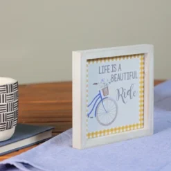 Northlight 7" Blue And White Vintage Bicycle "Life Is A Beautiful Ride" Plaid Accent Wall Decor -Safavieh Outlet Store GUEST 0fbf3964 1a29 4cbd 9a6e 22ac6517700a