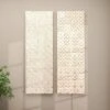Set Of 2 Wooden Geometric Intricately Carved Wall Decors White - Olivia & May
