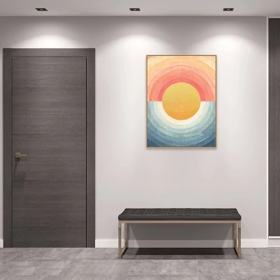 32" X 42" Retro Vibes Abstract Sun By Danhui Nai Framed Canvas Wall Art Print - Amanti Art 5 32" X 42" Retro Vibes Abstract Sun By Danhui Nai Framed Canvas Wall Art Print - Amanti Art - Image 5