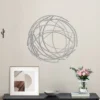 LuxenHome Silver Metal Abstract Swirl Round Wall Art Decor