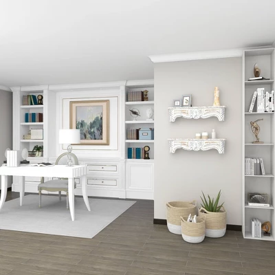 36" X 9" Farmhouse Fir Wood Wall Shelf - Olivia & May 5 36" X 9" Farmhouse Fir Wood Wall Shelf - Olivia & May - Image 5