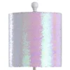 Unicorn Table Lamp White With Iridescent Sequined Shade - StyleCraft