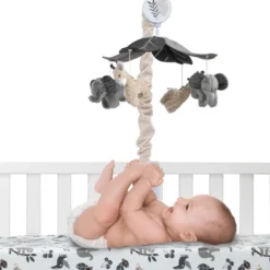 Lambs & Ivy Baby Jungle Animals Gray/Tan Musical Crib Mobile Soother Toy -Safavieh Outlet Store GUEST 13edd60a 9cd5 4958 94c5 e3c767440822
