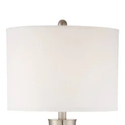 360 Lighting Geoff Modern Table Lamps 26" High Set Of 2 Brushed Nickel With USB Charging Port Table Top Dimmers White Drum Shade For Living Room Desk -Safavieh Outlet Store GUEST 14b66398 4922 4109 b0dd 9a7edd3f70d8