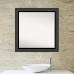 31" X 31" Non-Beveled Tuxedo Black Bathroom Wall Mirror - Amanti Art 12 31" X 31" Non-Beveled Tuxedo Black Bathroom Wall Mirror - Amanti Art -Safavieh Outlet Store GUEST 151ffb77 2362 4089 9455 bf645d322f5f