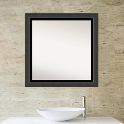 31" X 31" Non-Beveled Tuxedo Black Bathroom Wall Mirror - Amanti Art 5 31" X 31" Non-Beveled Tuxedo Black Bathroom Wall Mirror - Amanti Art - Image 5