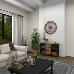 Wood Scroll Arabesque Wall Decor With Metal Fleur De Lis Relief Brown - Olivia & May -Safavieh Outlet Store GUEST 152d9c9f 4066 451a a19c 04e5b1046797