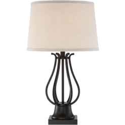 Regency Hill Hadley Modern Table Lamps Set Of 2 26" High Bronze With AC Power Outlet Light Brown Drum Shade For Bedroom Living Room Bedside House Desk -Safavieh Outlet Store GUEST 16a6e205 fb10 4972 8e8c 6e2096b84bcc