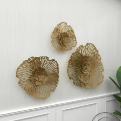 Metal Floral Wall Decor Set Of 3 Gold - Olivia & May -Safavieh Outlet Store GUEST 16d32809 5bf2 4508 9582 6388cd6a1d82