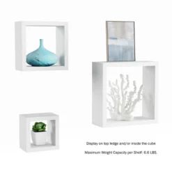Floating Shelves- Cube Wall Shelf Set With Hidden Brackets, 3 Sizes To Display Décor, Books, Photos, More- Hardware Included By Lavish Home (White) -Safavieh Outlet Store GUEST 178937d0 1dc8 4a28 bcc9 567702f61027