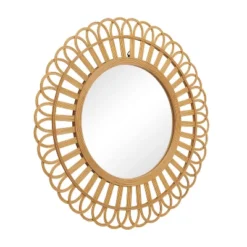 Bamboo Handmade Weaved Frame Wall Mirror With Beaded Accent Brown - Olivia & May -Safavieh Outlet Store GUEST 17e87406 6b10 4cdc 8ac9 45c8f8f02ab1