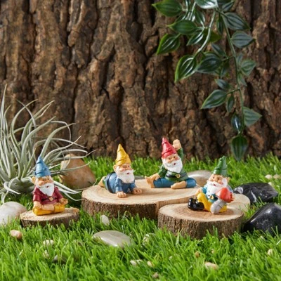Juvale 4 Pieces Mini Garden Gnomes, Outdoor Fairy Miniature Statue Accessories Set, Decorations In Funny Poses, Yard Ornaments For Yoga Gifts, Planter 1 Juvale 4 Pieces Mini Garden Gnomes, Outdoor Fairy Miniature Statue Accessories Set, Decorations In Funny Poses, Yard Ornaments For Yoga Gifts, Planter
