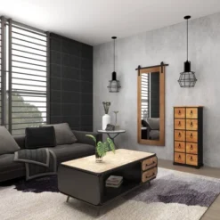 Wood Wall Mirror With Metal Hanging Rod Brown - Olivia & May -Safavieh Outlet Store GUEST 1aeaa834 cca0 49fb 883c a18841943bee