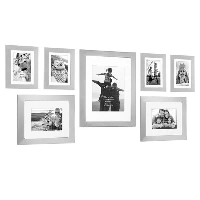 7pc Decorative Stamped Photo Frame Set Silver - Stonebriar Collection 1 7pc Decorative Stamped Photo Frame Set Silver - Stonebriar Collection