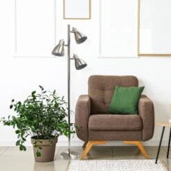 64" Traditional 3 Light Metal Floor Lamp With Adjustable Spotlight Shades Brushed Nickel - Creekwood Home -Safavieh Outlet Store GUEST 1c1e6ff1 3cdb 42c8 b23d 4f98a6d62763