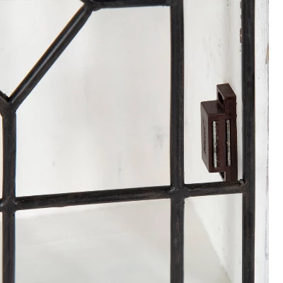 Megara Decorative Wooden Wall Hanging Curio Cabinet Whitewash Finish - Kate & Laurel All Things Decor 3 Megara Decorative Wooden Wall Hanging Curio Cabinet Whitewash Finish - Kate & Laurel All Things Decor - Image 3