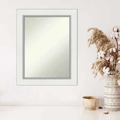 24" X 30" Non-Beveled Eva White Silver Wall Mirror - Amanti Art 4 24" X 30" Non-Beveled Eva White Silver Wall Mirror - Amanti Art - Image 4