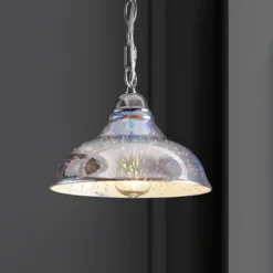 9.75" LED Glass/Metal Adjustable Pendant Chrome - Jonathan Y -Safavieh Outlet Store GUEST 202eabf7 6aa6 4cf2 a0c7 31dc1ef3eeb7