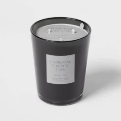 Colored Vase Glass With Dustcover & Black Teak Candle Black - Threshold™ -Safavieh Outlet Store GUEST 203164b8 cea9 4b9d 90b7 3255297338b3