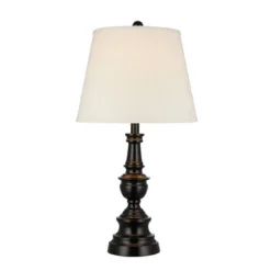 27" 3-Way Decorative Metal Table Lamp With Linen Shade (Includes LED Light Bulb) Black - Cresswell Lighting -Safavieh Outlet Store GUEST 20346fd4 cc78 408e 9464 b5548742425c