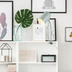 15" Carter Clip-Arm Desk Lamp With Adjustable Gooseneck Matte Teal - Globe Electric